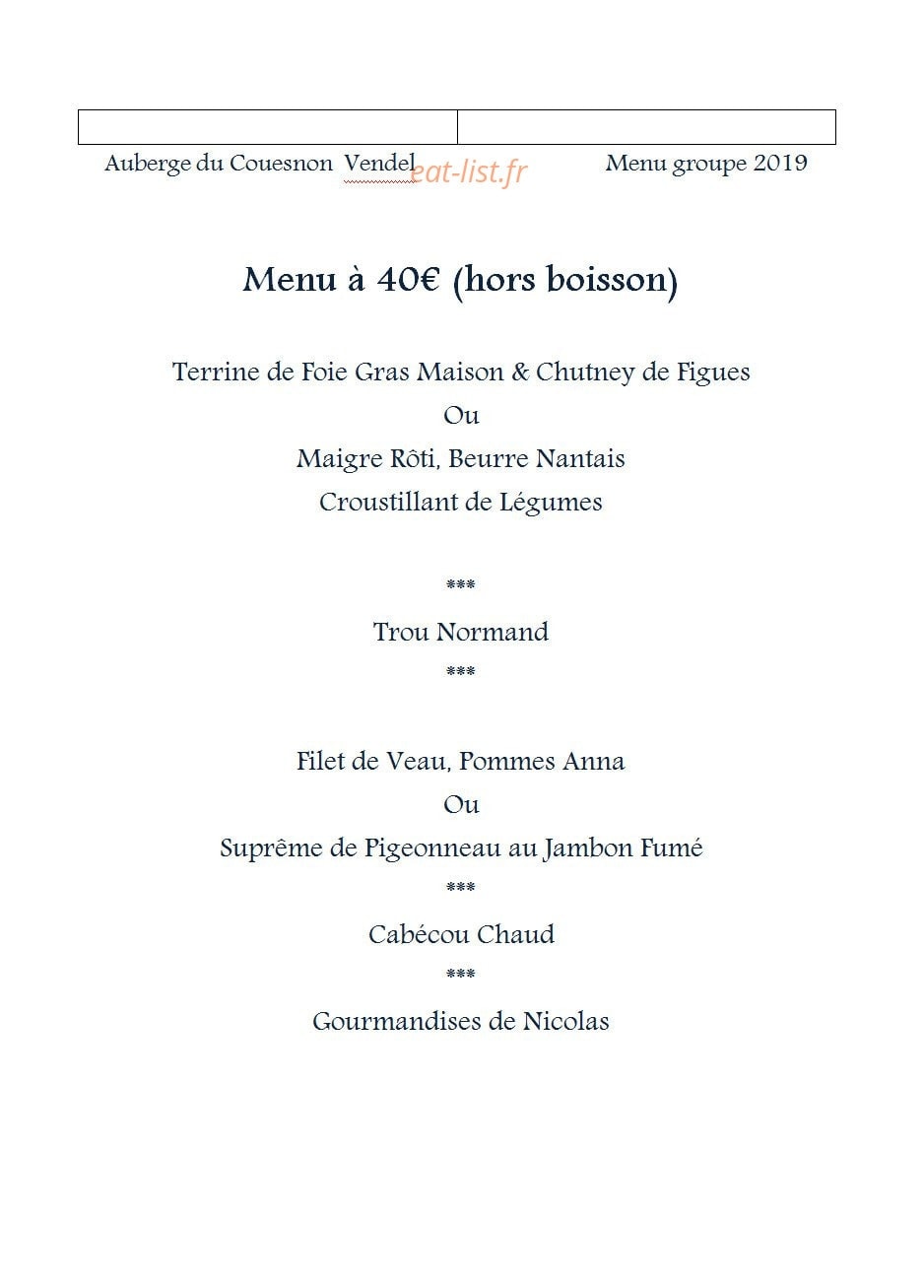 Auberge du Couesnon — carte page 7