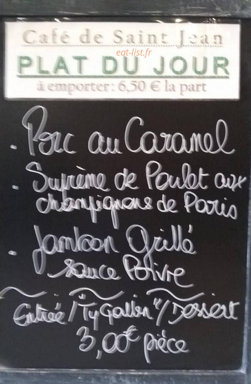 Café de Saint Jean sur Couesnon — carte page 1