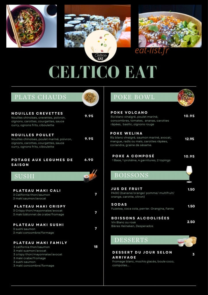Celtico Eat — carte page 1