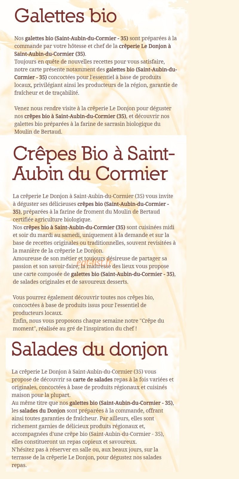 Crêperie le Donjon — carte page 1