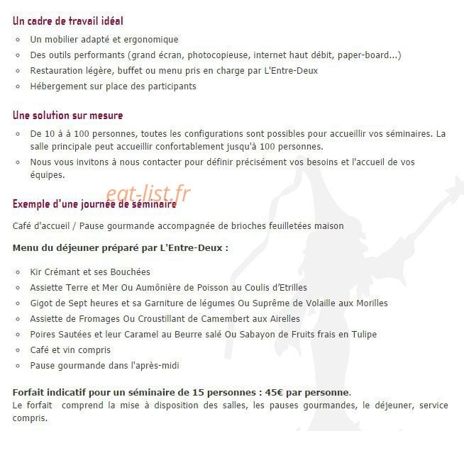 Le Relais des Fées — carte page 2