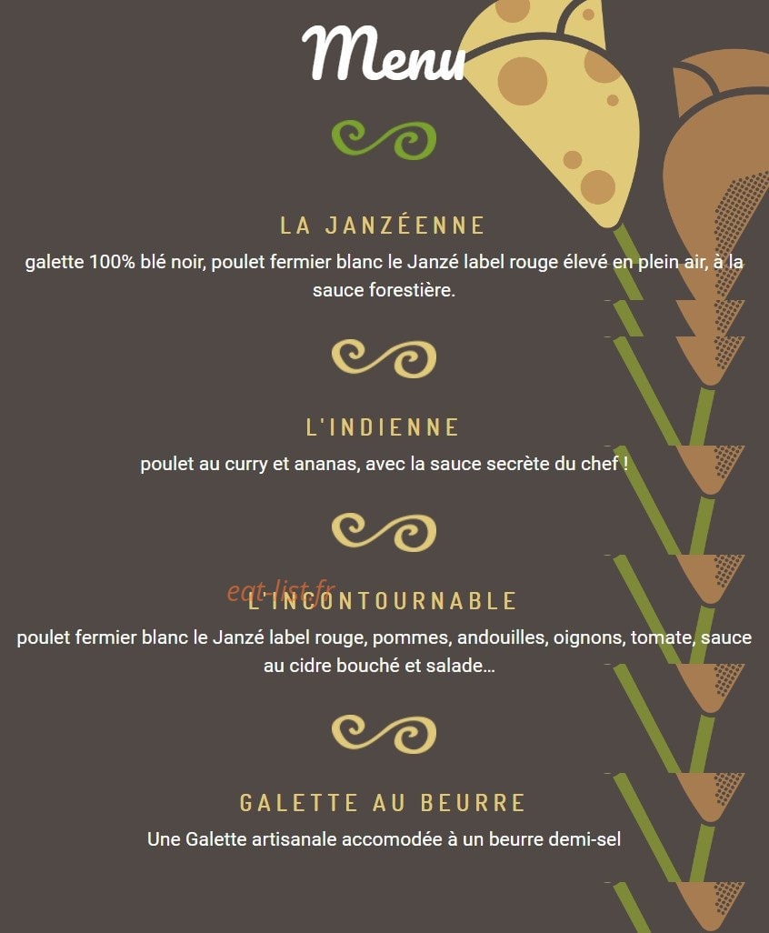 Au jardin des crêpes — carte page 1