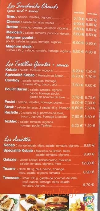 KD Kebab — carte page 1