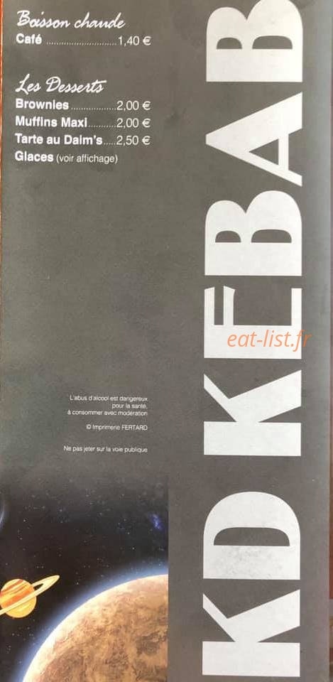 KD Kebab — carte page 5