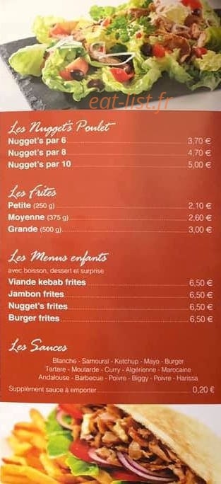 KD Kebab — carte page 3