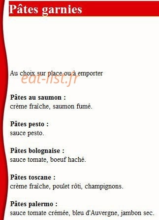 La Pia'za — carte page 4