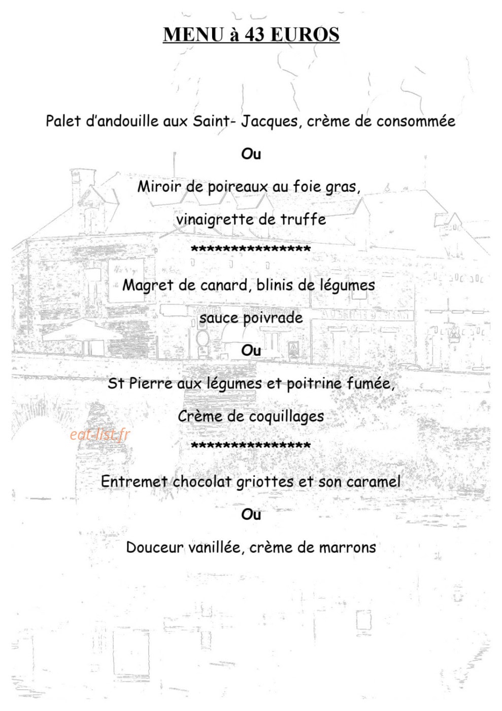 Auberge de Réan — carte page 5