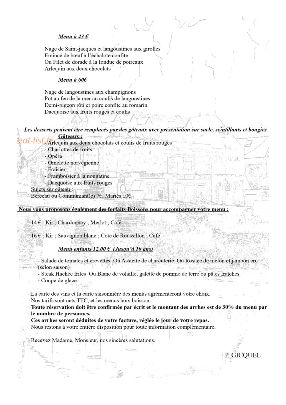 Auberge de Réan — carte page 7
