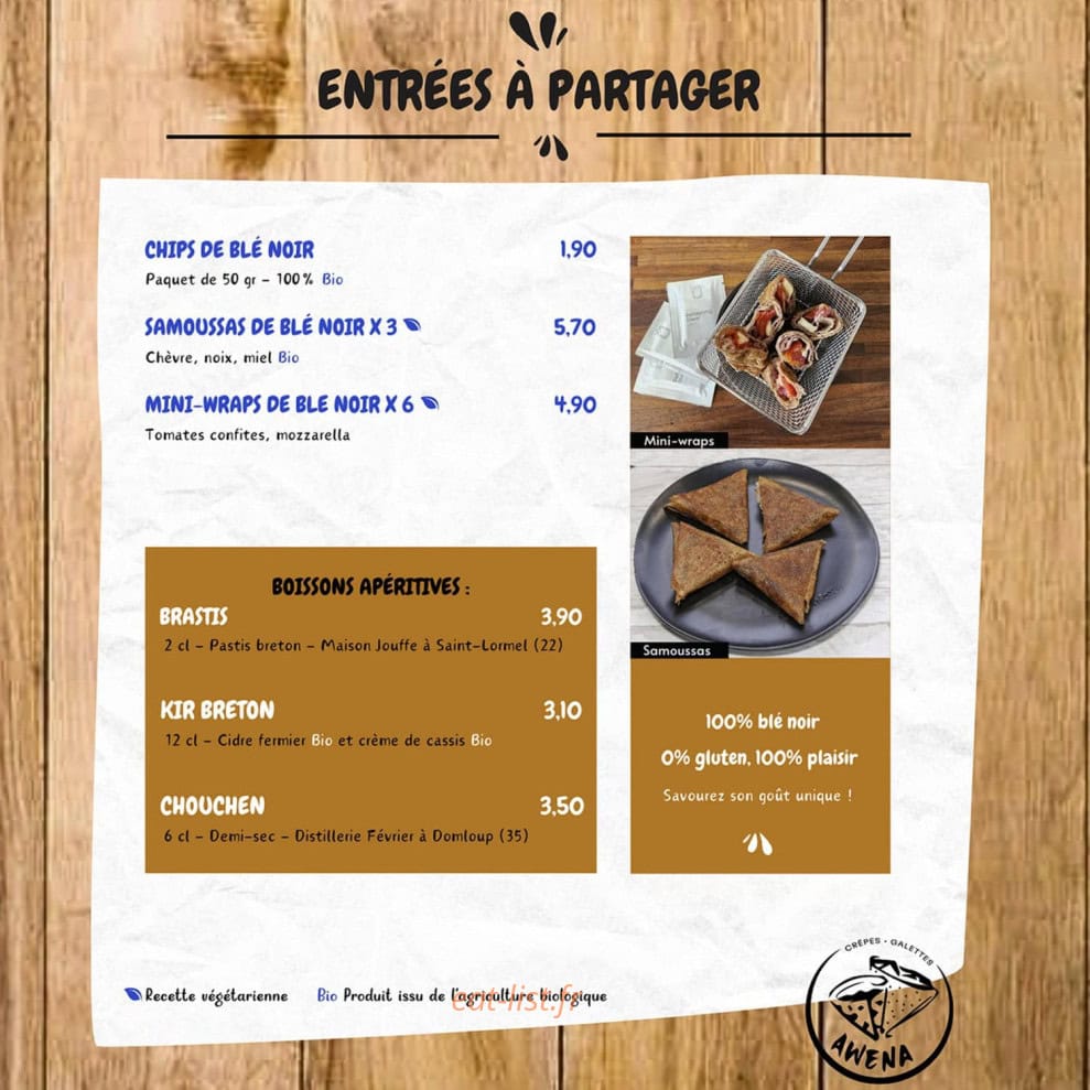 Bar à crêpes — carte page 1