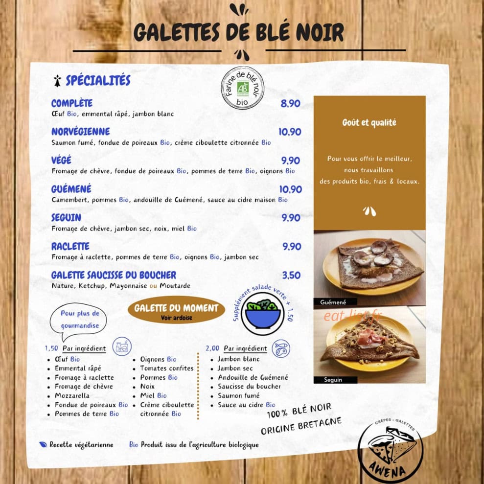 Bar à crêpes — carte page 6