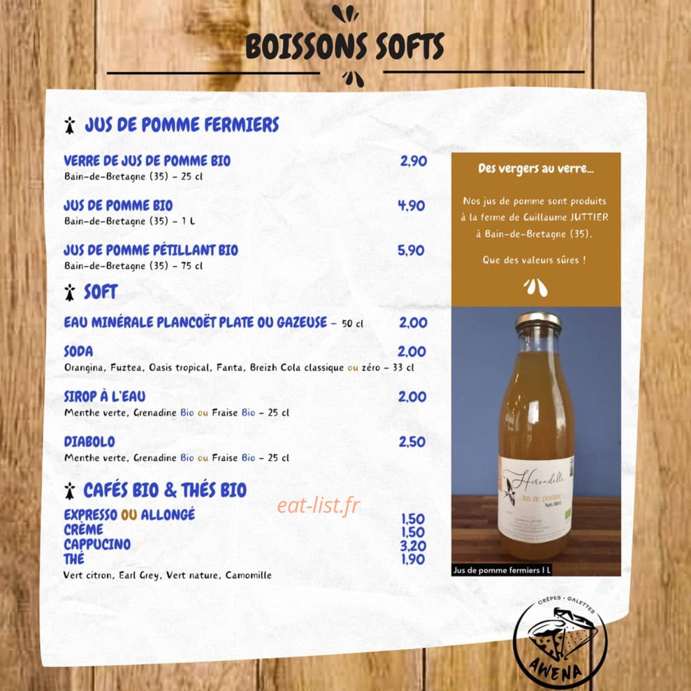 Bar à crêpes — carte page 7