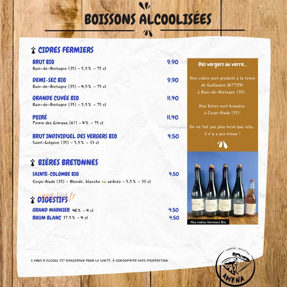 Bar à crêpes — carte page 2