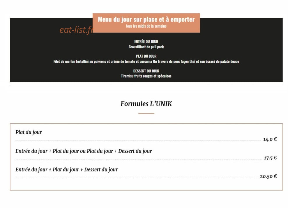 L'Unik — carte page 2