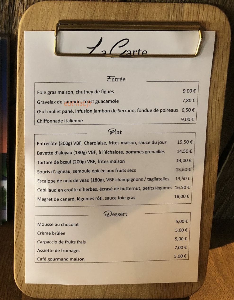 La Passerelle — carte page 1
