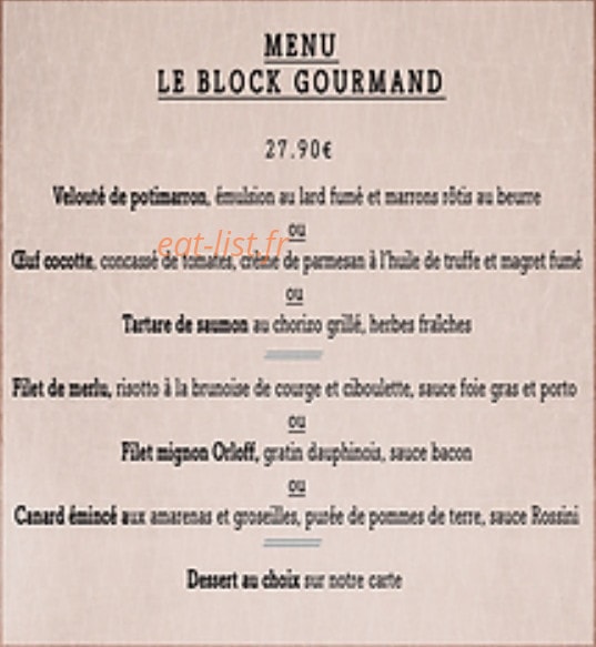 Le Block Gourmand — carte page 5