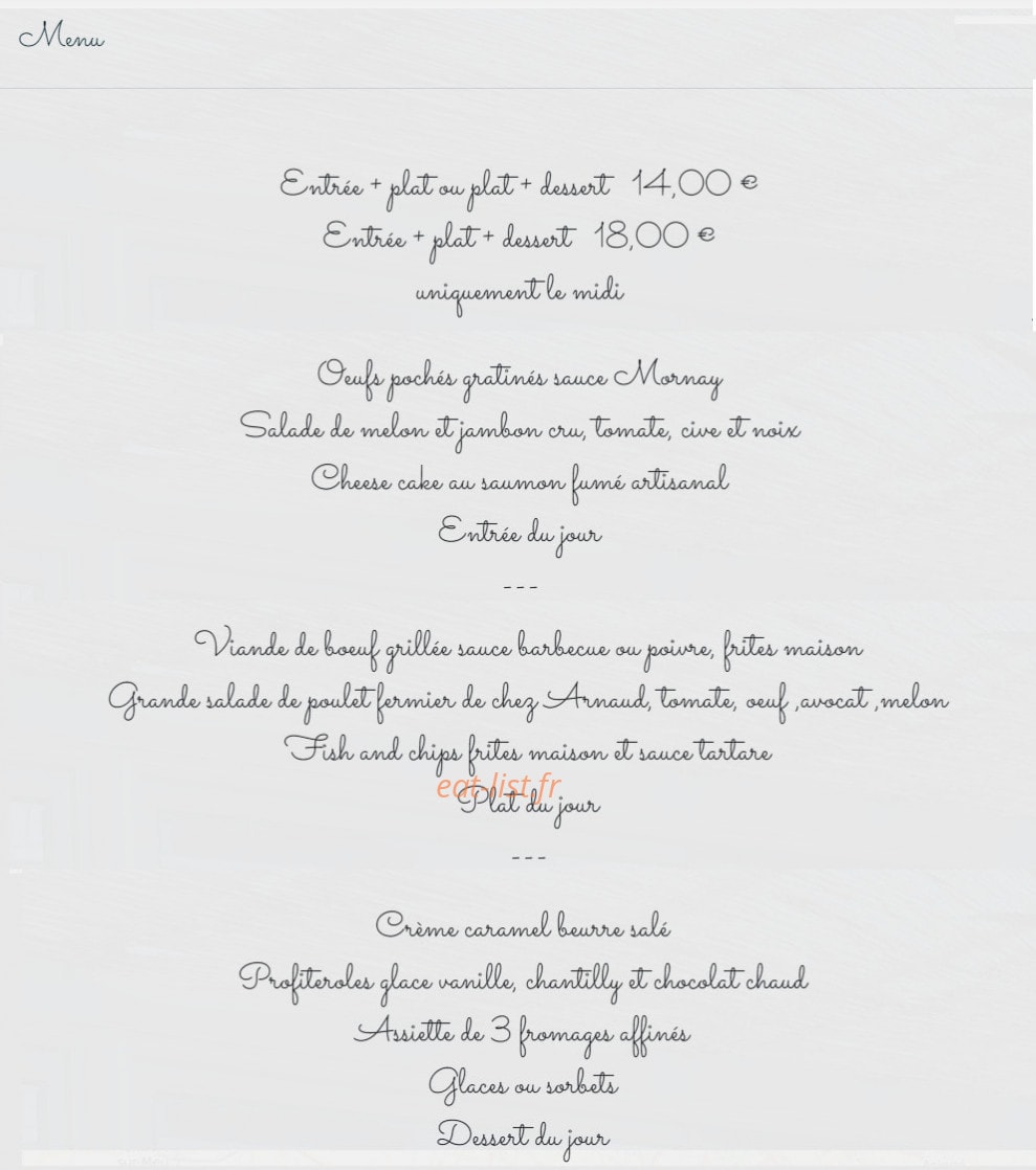 Restaurant Carpe Diem — carte page 1