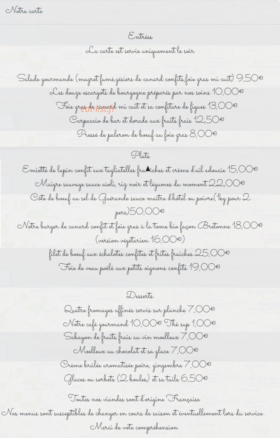 Restaurant Carpe Diem — carte page 2