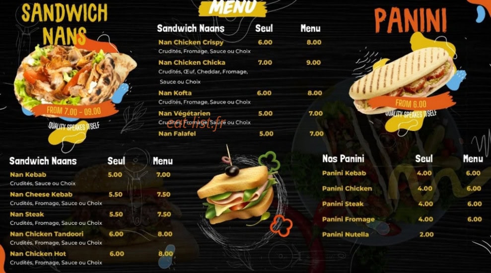 Tandoori food — carte page 2