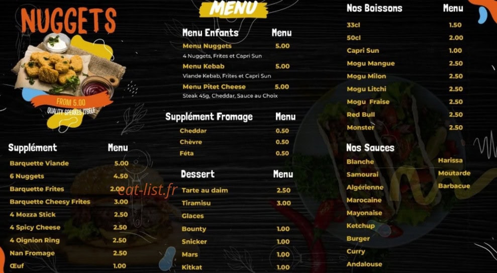 Tandoori food — carte page 4