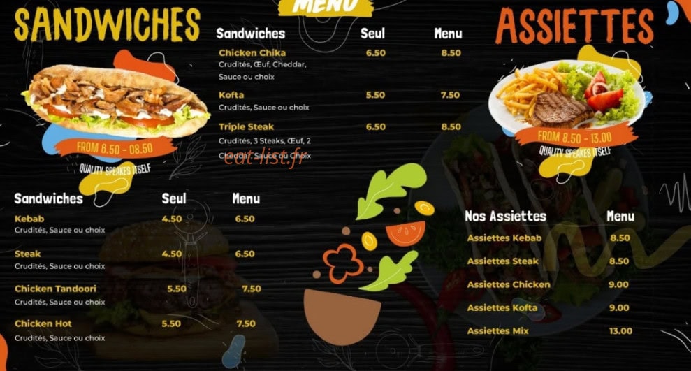 Tandoori food — carte page 1