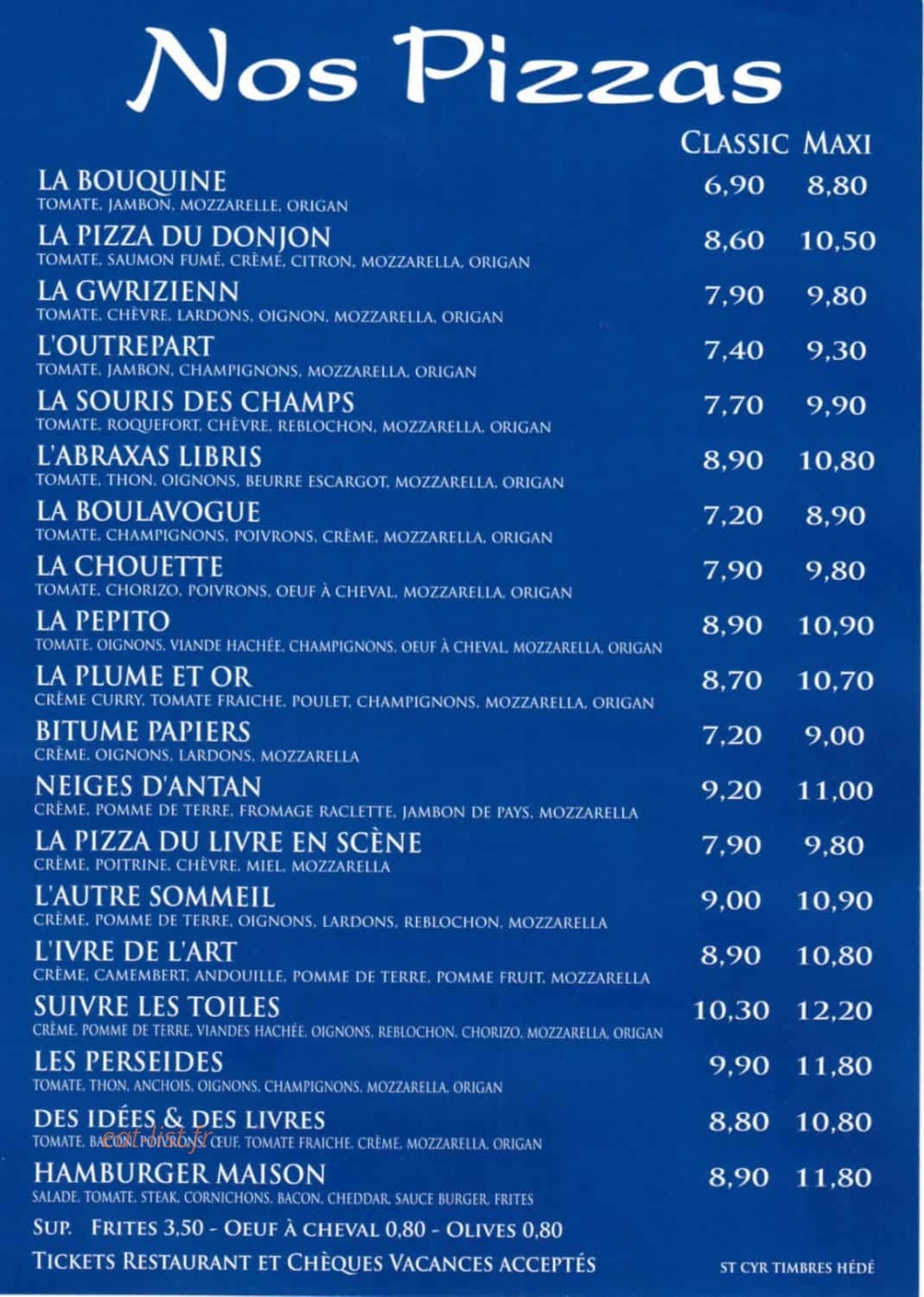 La Crêpe Bouquine — carte page 4