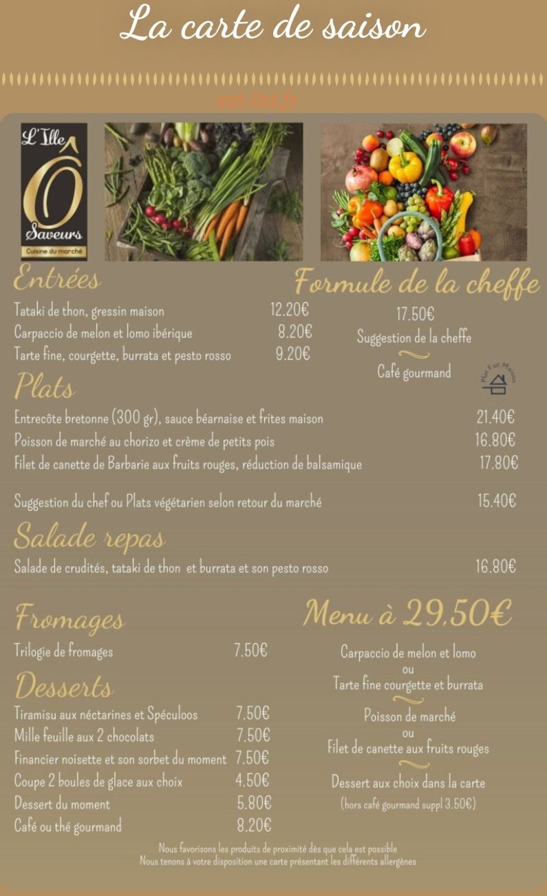 L'ille Ô Saveurs — carte page 1