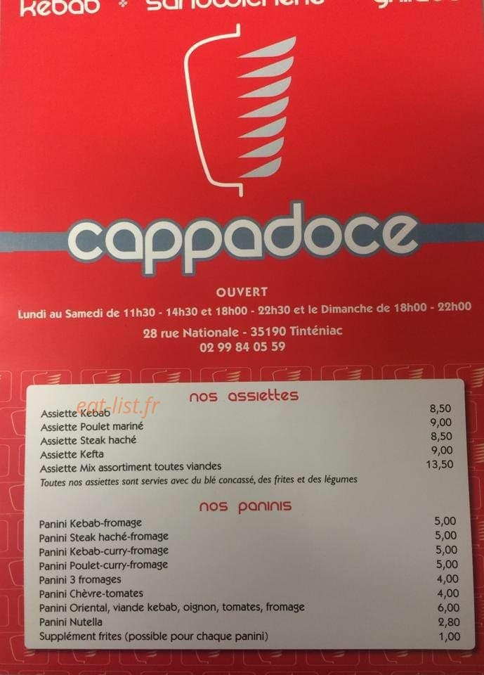Kebab le Cappadoce — carte page 3