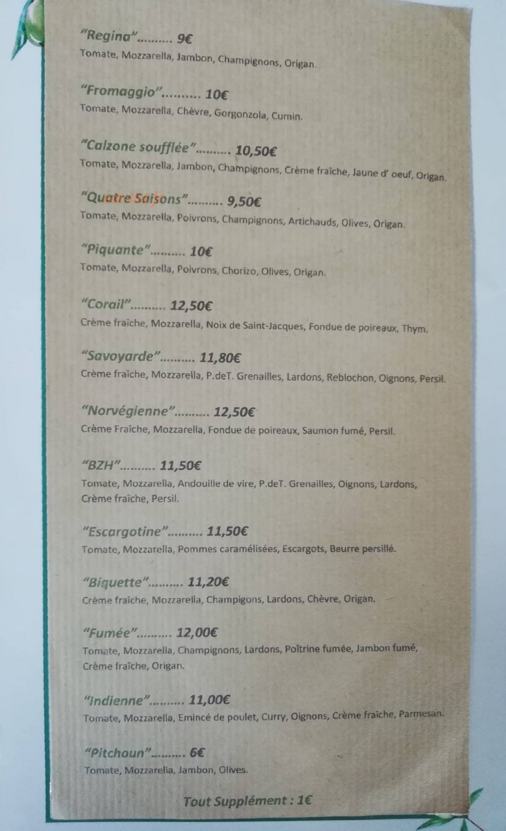 L'olivier — carte page 1