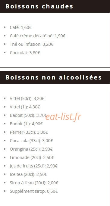 Crêperie de l'Ise — carte page 8