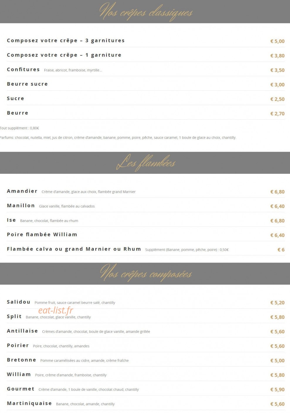 Crêperie de l'Ise — carte page 3