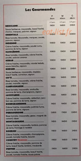 Pizza&burger — carte page 3