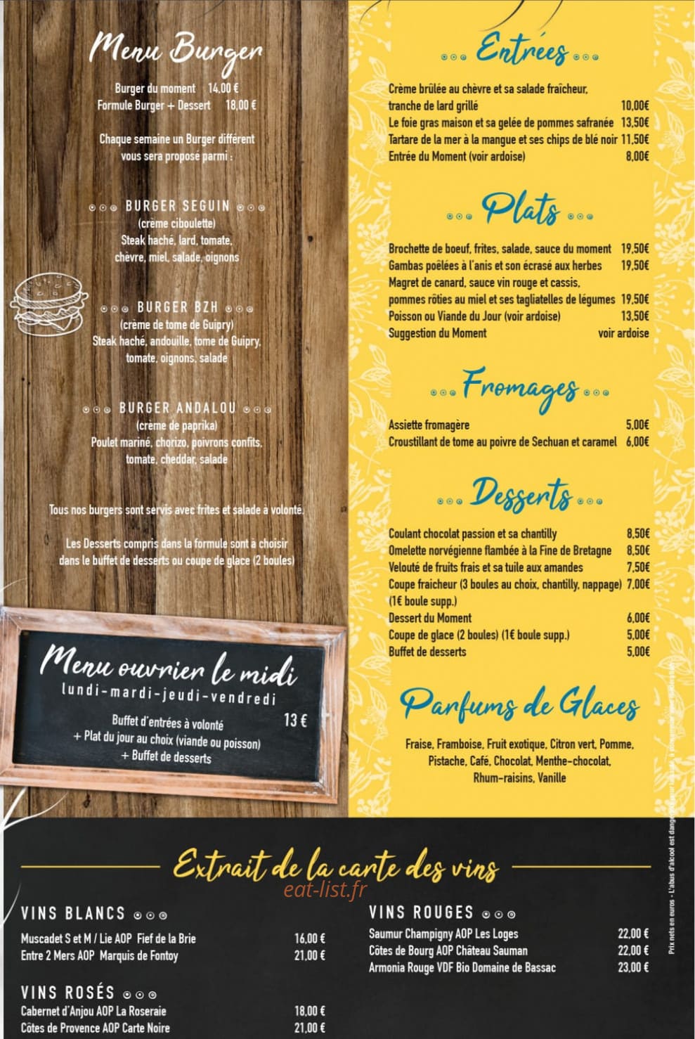 Aux Saveurs de Marie — carte page 1