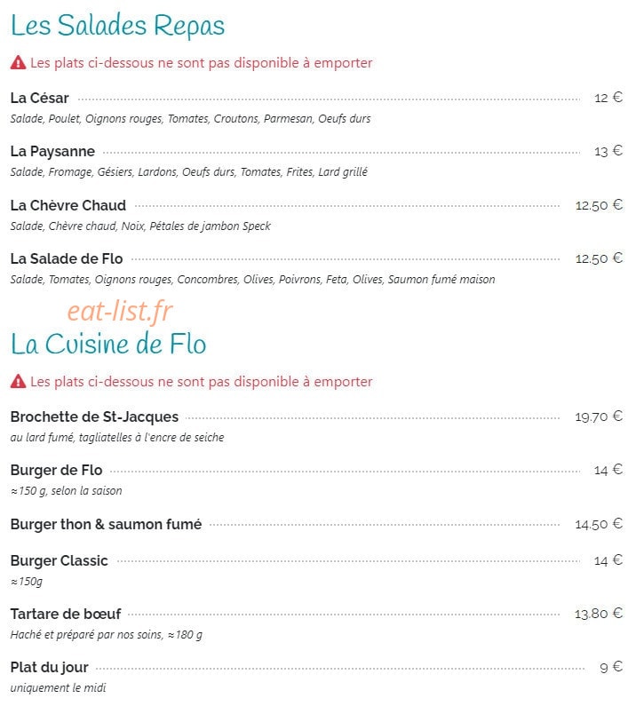 La table de Flo — carte page 2