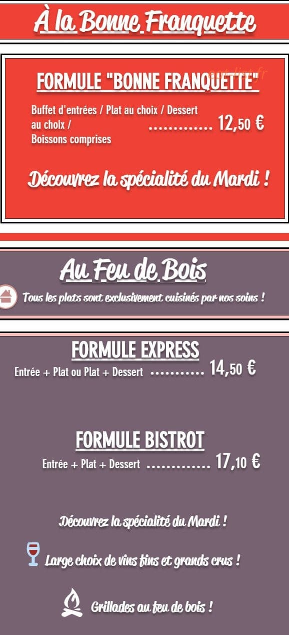 L'auberge — carte page 1