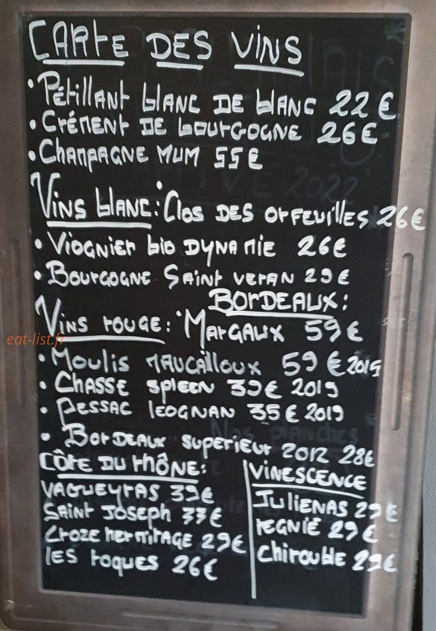Bistrot saint germain — carte page 5