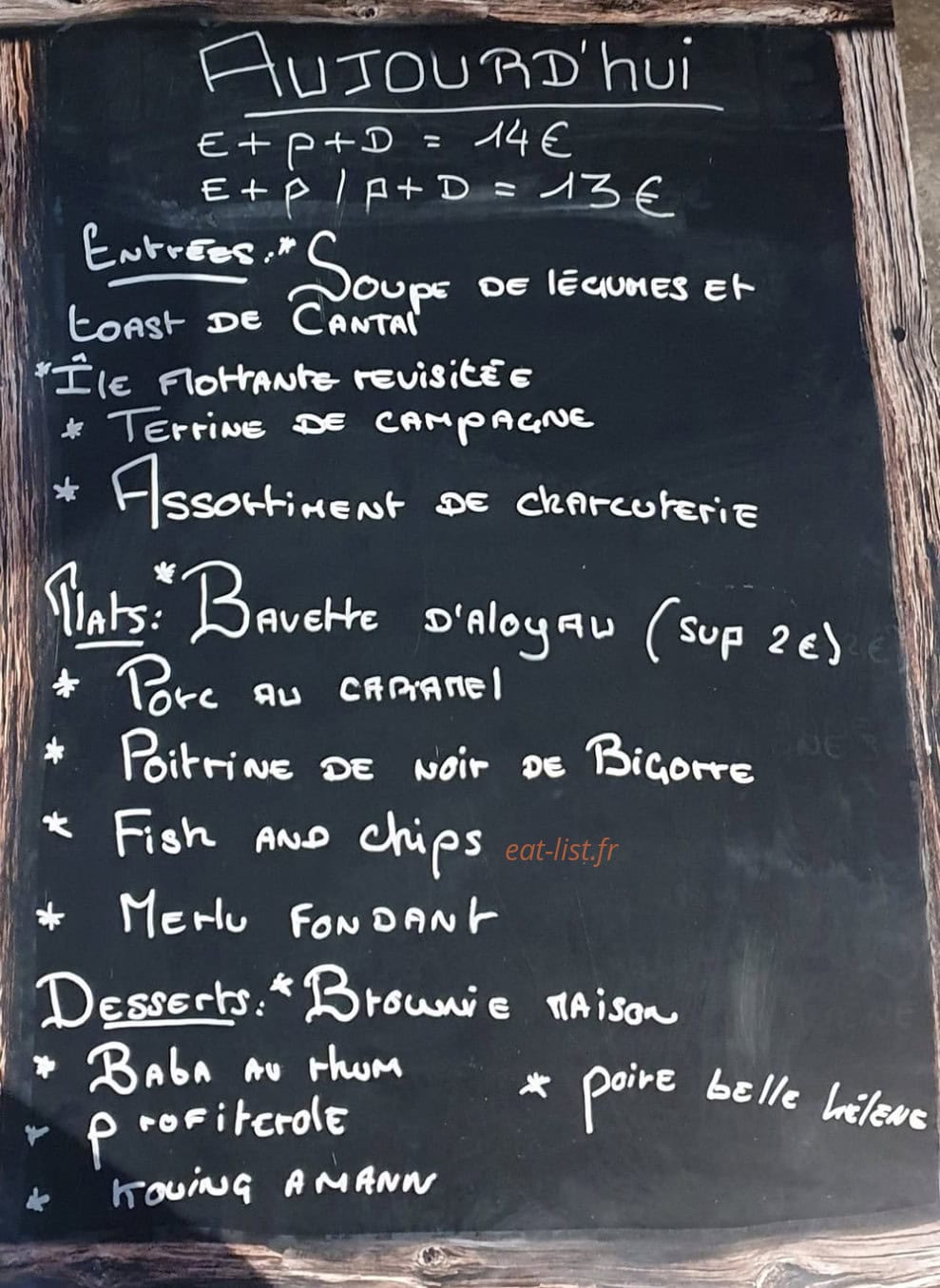 Bistrot saint germain — carte page 3