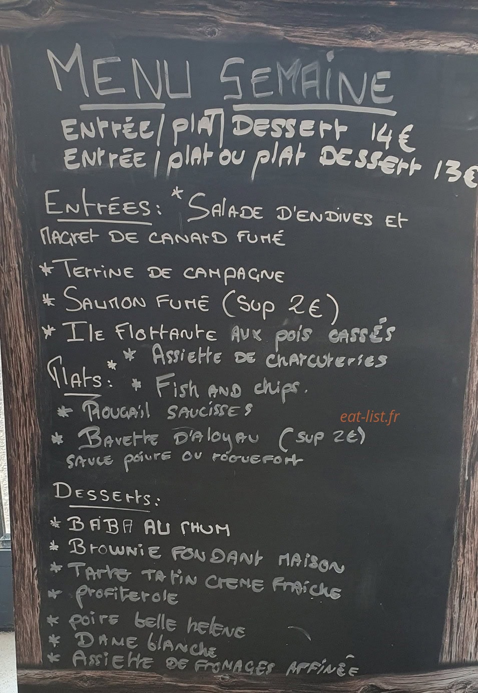 Bistrot saint germain — carte page 2