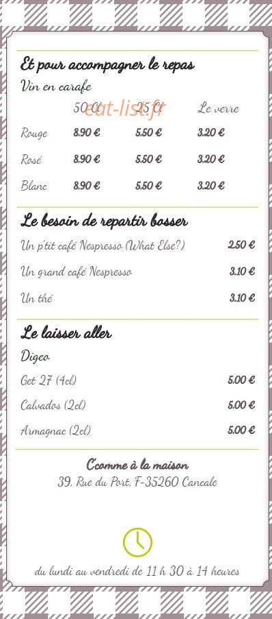 C'comme à la maison — carte page 4