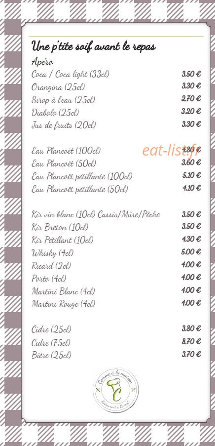 C'comme à la maison — carte page 3