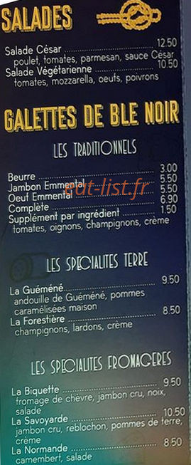 Crêperie Chez Désirée — carte page 1
