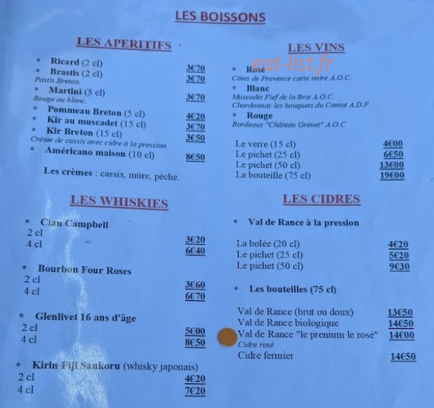 La Bisquine — carte page 3