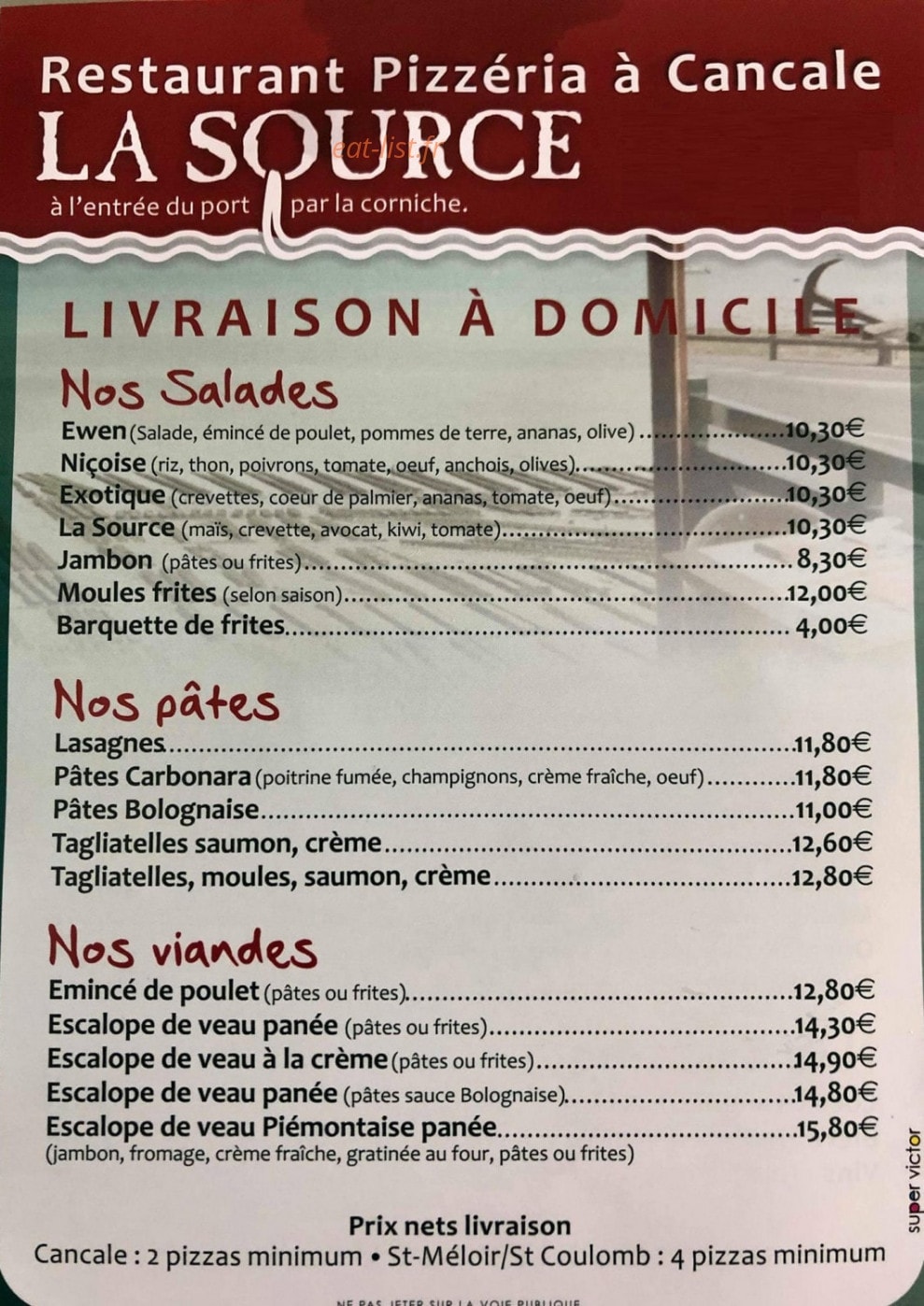 Pizzeria la source — carte page 2