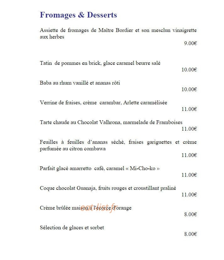 Restaurant Côté Mer — carte page 3