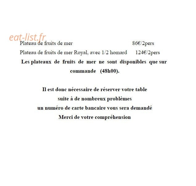 Restaurant Côté Mer — carte page 6