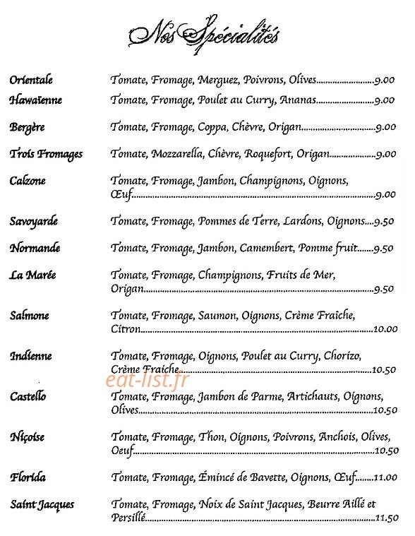 Del Castello — carte page 3