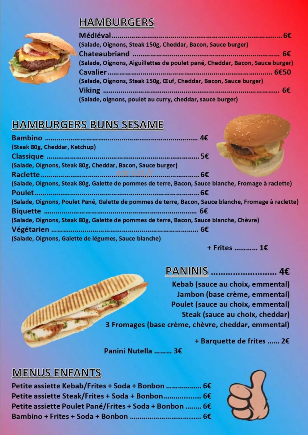 Sur le pouce — carte page 1