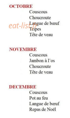 Auberge de Saint Léger — carte page 1