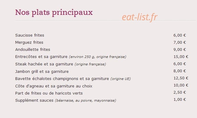 Carte et menu de Crêperie Pizzeria Mévennaise à Saint Meen le Grand — Les plats principaux