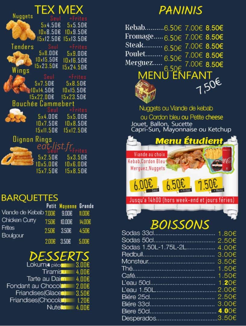 Azad Kebab — carte page 2