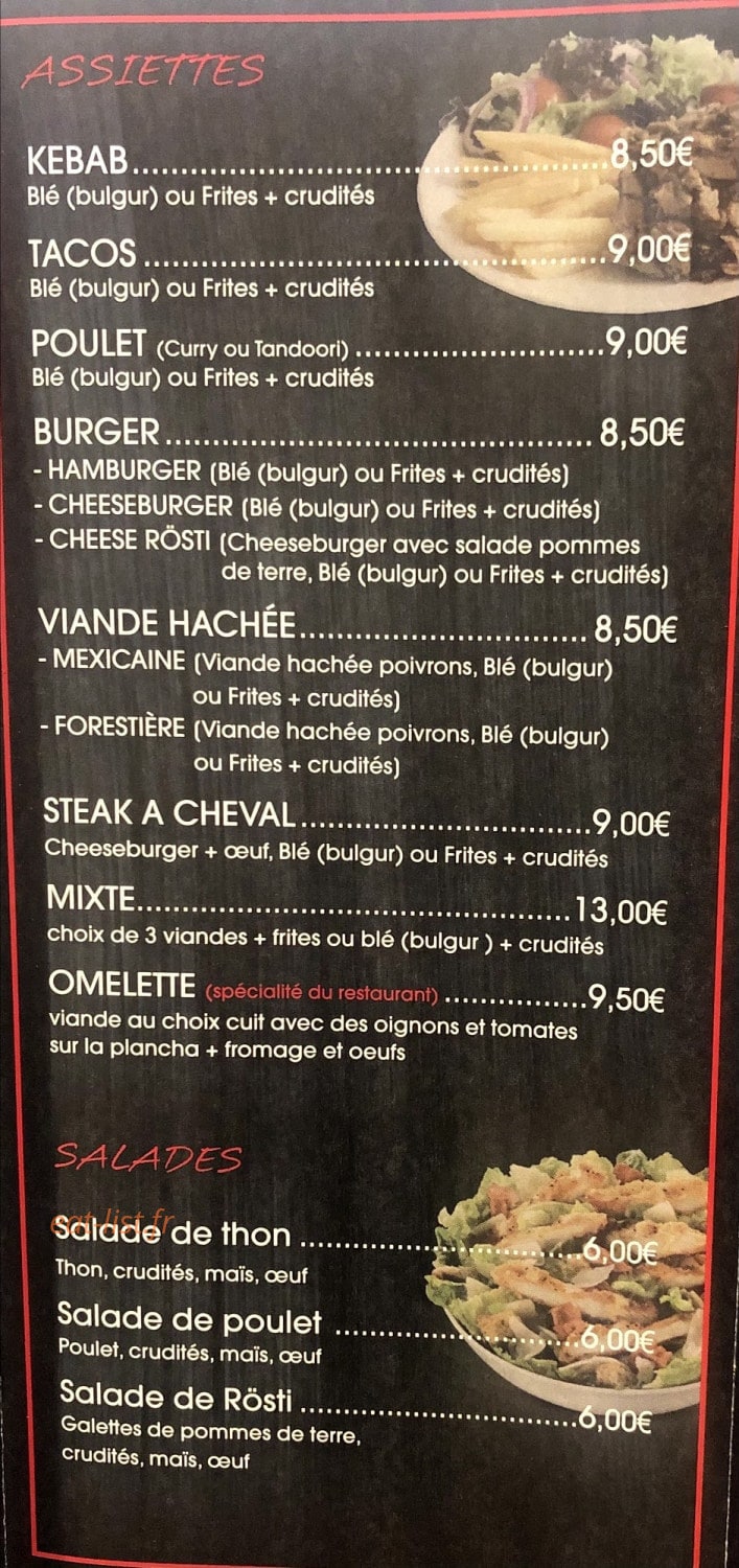 Kebab bara — carte page 1
